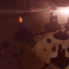 mining colony in space fog